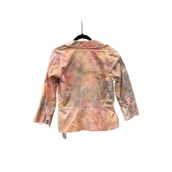 Tie Dye Tie Blazer | Women’s Top| Scrunch Tie - Ice Dye | Upcycled Fashion - Picture 2 of 2